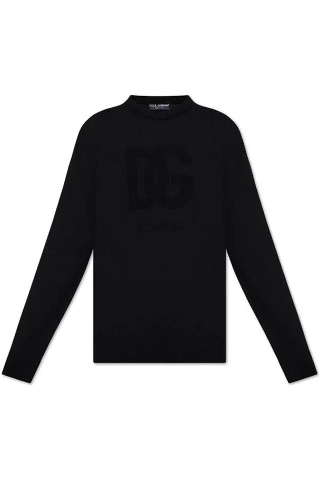 Dg Logo Detailed Crewneck Jumper In Black Product Image