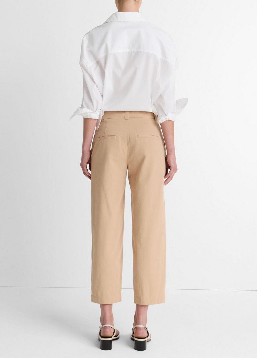 Low-Rise Washed Cotton Crop Pant Product Image