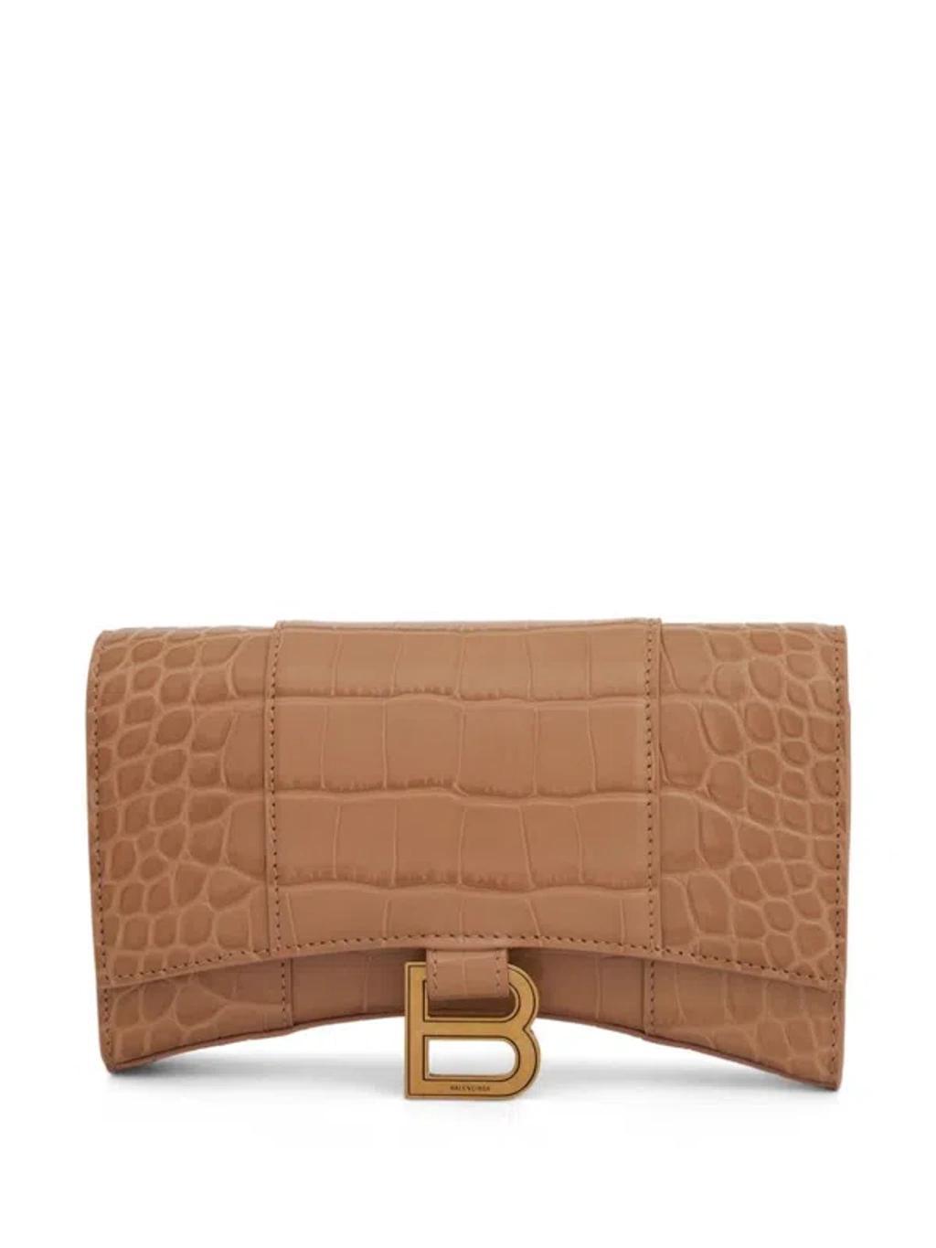 Hourglass crocodile-embossed wallet-on-chain Product Image