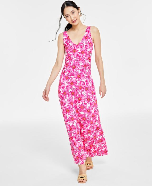 Women's Floral-Print Sleeveless V-Neck Maxi Dress, Created for Macy's Product Image