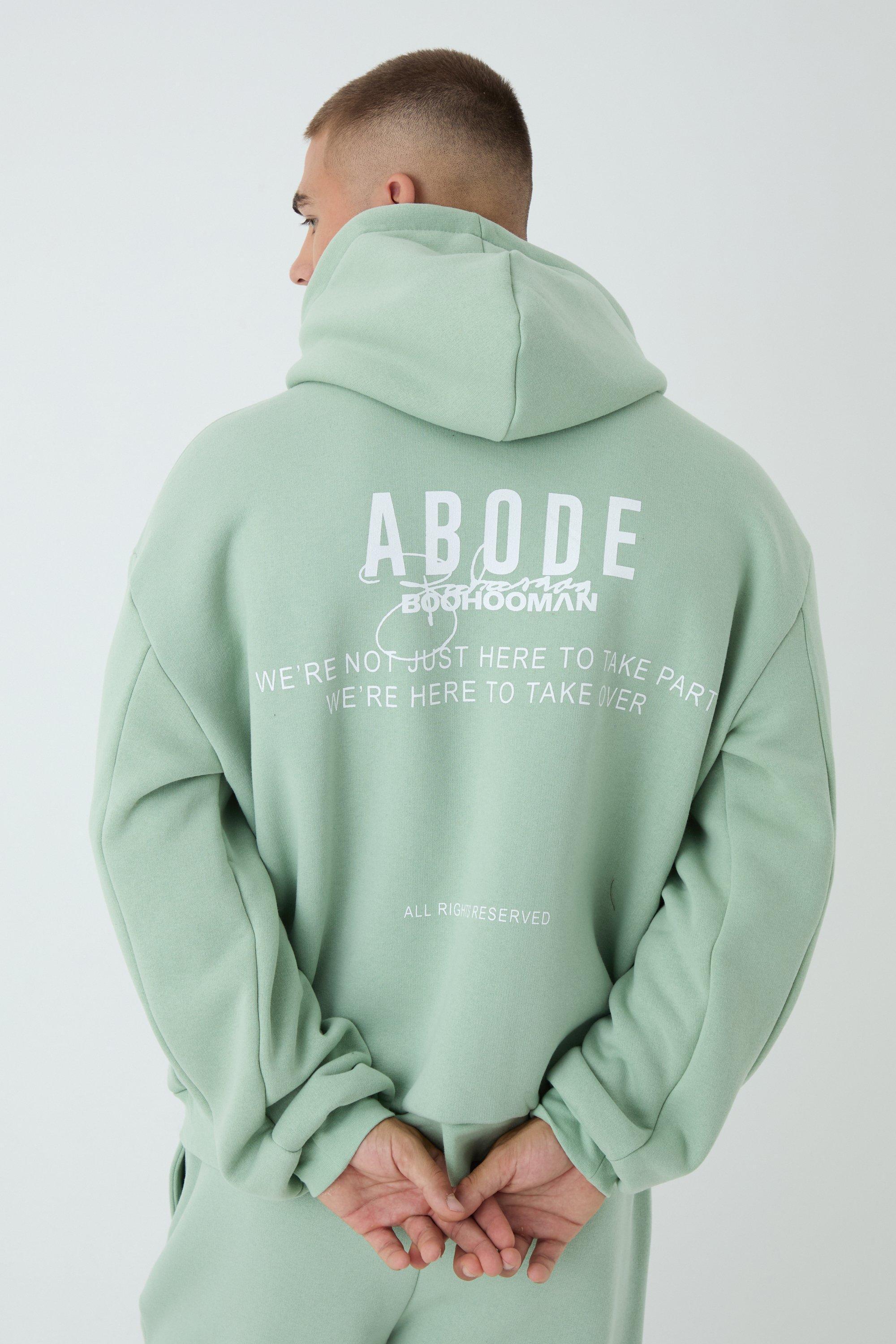 Oversized Boxy ABODE Hoodie | boohooMAN USA Product Image