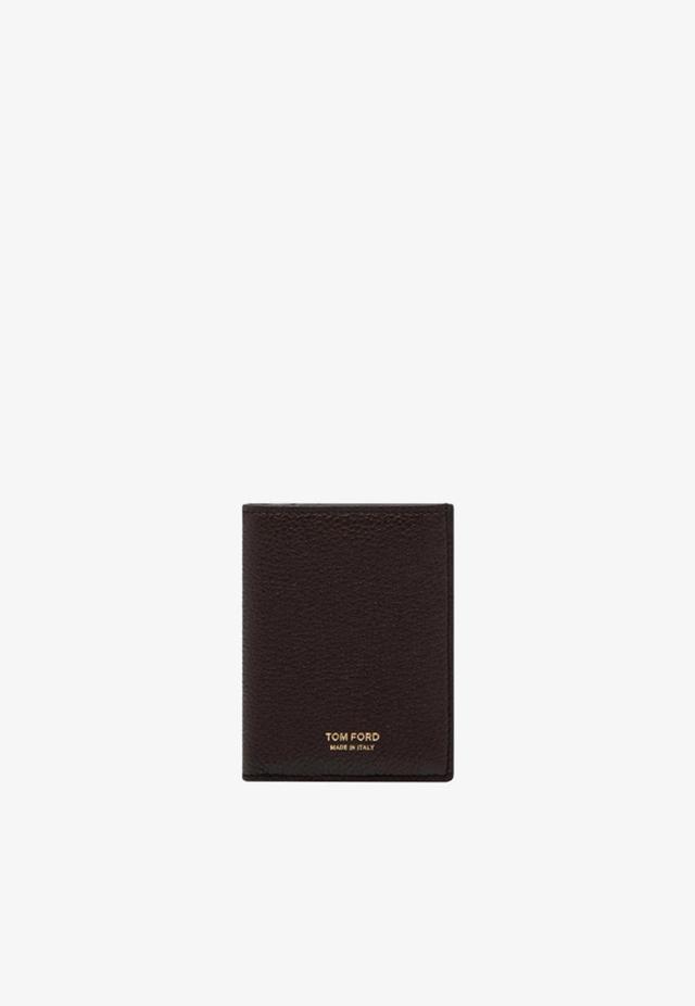 Bi-fold Leather Cardholder In Brown Product Image