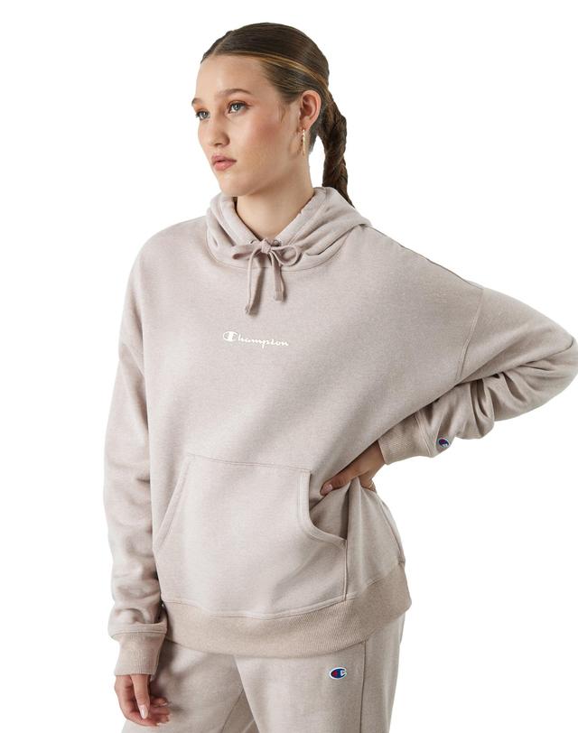 Womens Champion Powerblend Hoodie, Foil Script Evening Blush Heather S Product Image