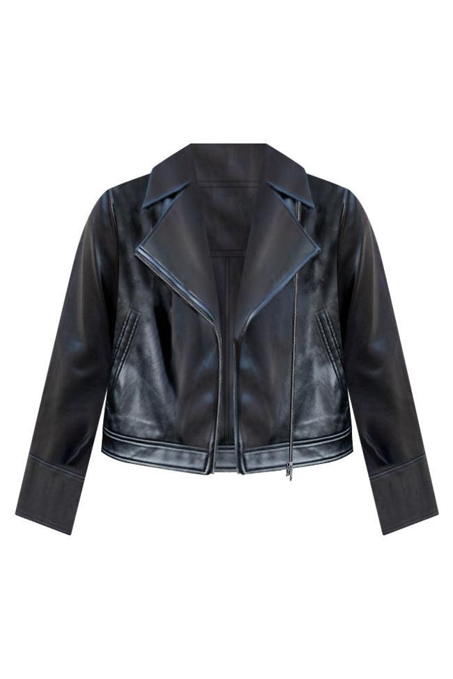 Something To See Black Faux Leather Moto Jacket FINAL SALE Product Image