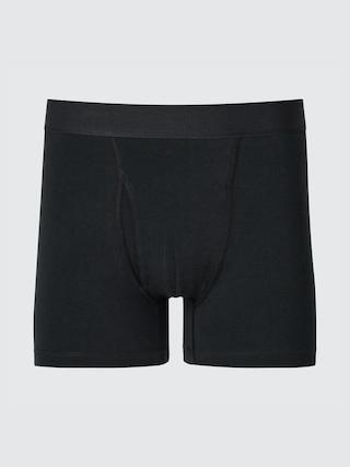 Mens Cotton Boxer Briefs with Deodorizing Black Medium UNIQLO US Product Image