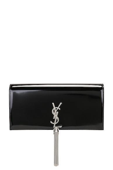 Saint Laurent Kate Tassel Clutch in Black Product Image