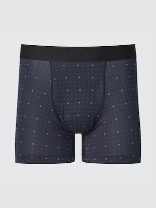 Mens Airism Boxer Briefs Printed with Deodorizing Navy Large UNIQLO US Product Image