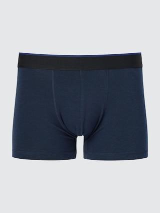 Mens Low-Rise Cotton Boxer Briefs with Deodorizing Navy 2XL UNIQLO US Product Image