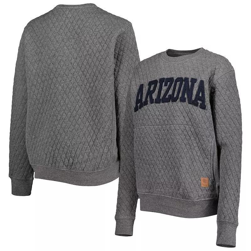 Womens Pressbox Heather Charcoal Arizona Wildcats Moose Quilted Pullover Sweatshirt Product Image