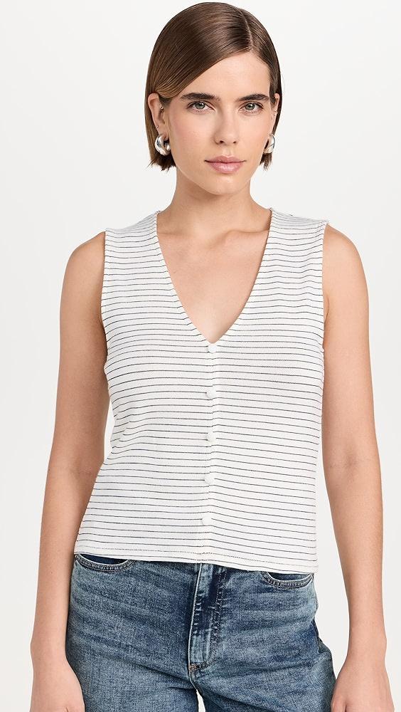 rag & bone The Knit Stripe Button Up Tank | Shopbop Product Image