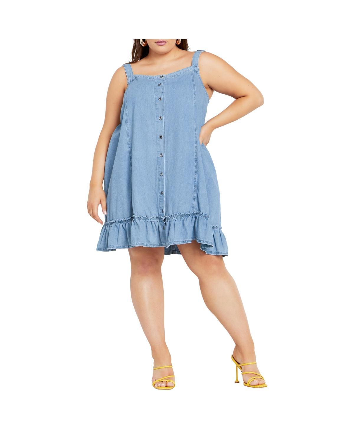 City Chic Womens Denim Mini Dress Product Image