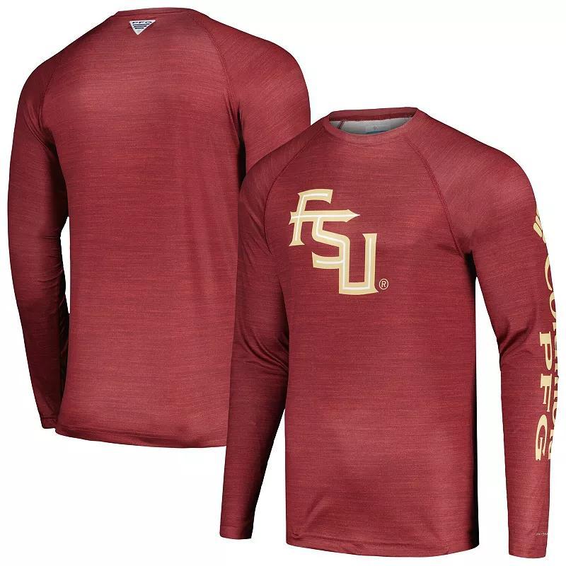 Mens Columbia Garnet Florida State Seminoles PFG Terminal Tackle Omni-Shade Raglan Long Sleeve T-Shirt Product Image