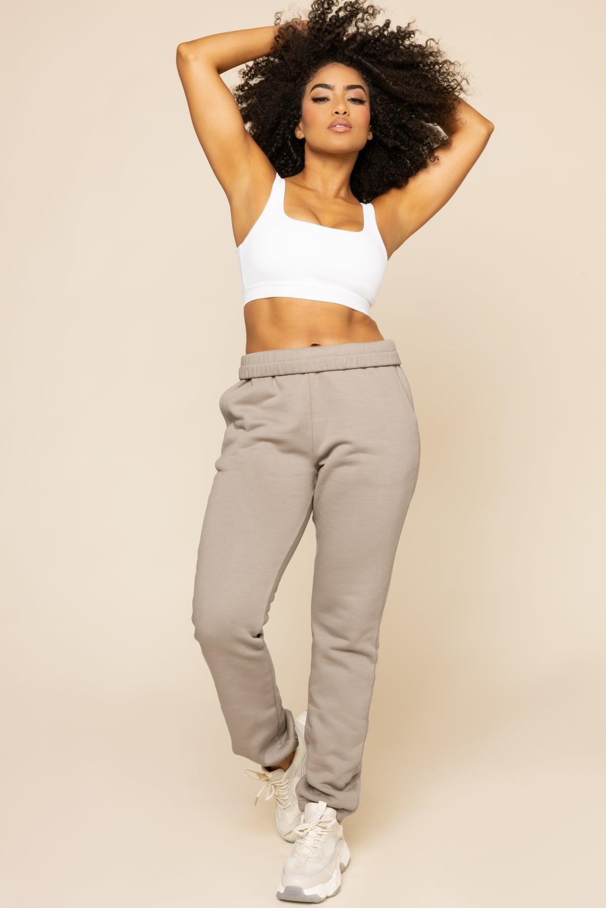 Cloud Rollover Sweatpant - Taupe Product Image