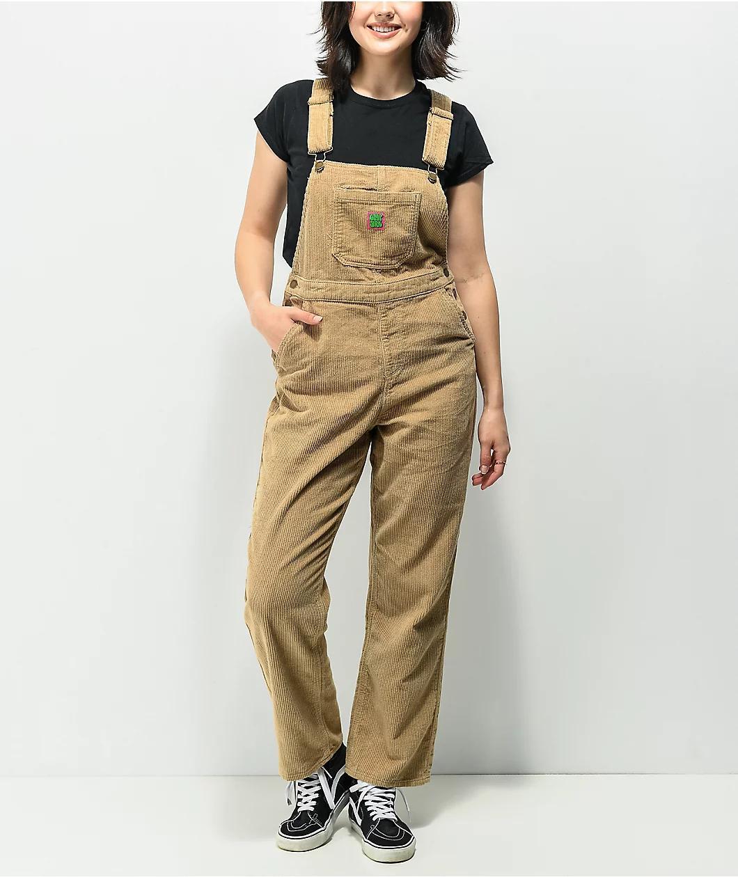 Empyre Suzie Khaki Corduroy Overalls Product Image