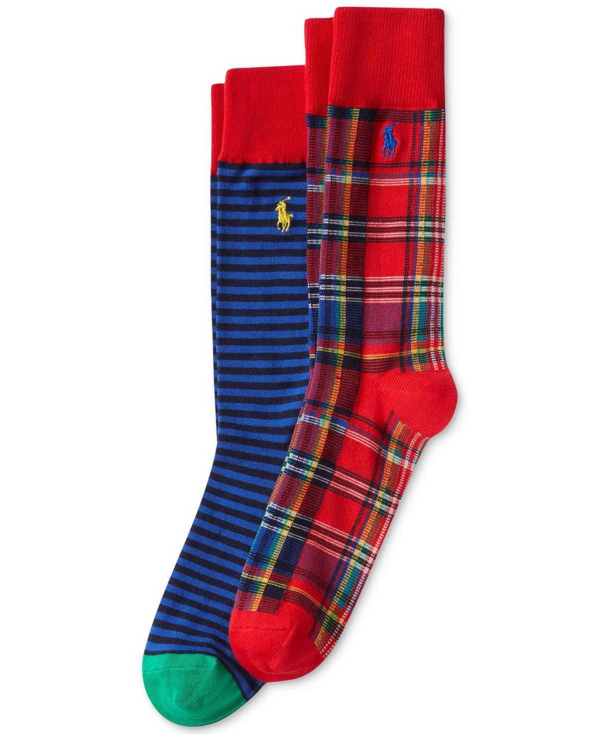 Polo Ralph Lauren Mens 2-Pk. Stripes & Plaid Slack Socks Product Image