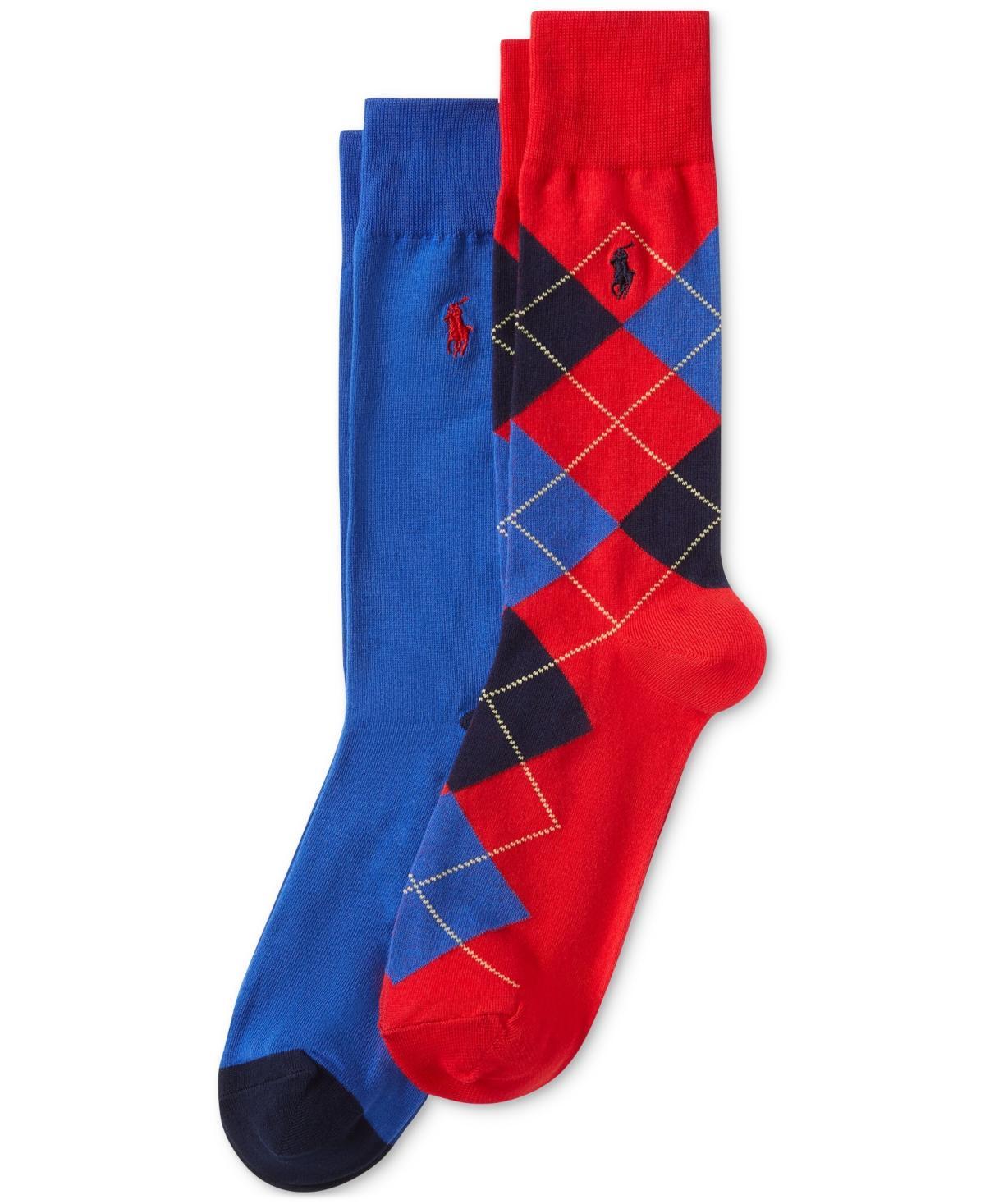 POLO RALPH LAUREN Men's Argyle Slack Socks, 2-pack In Navy Product Image