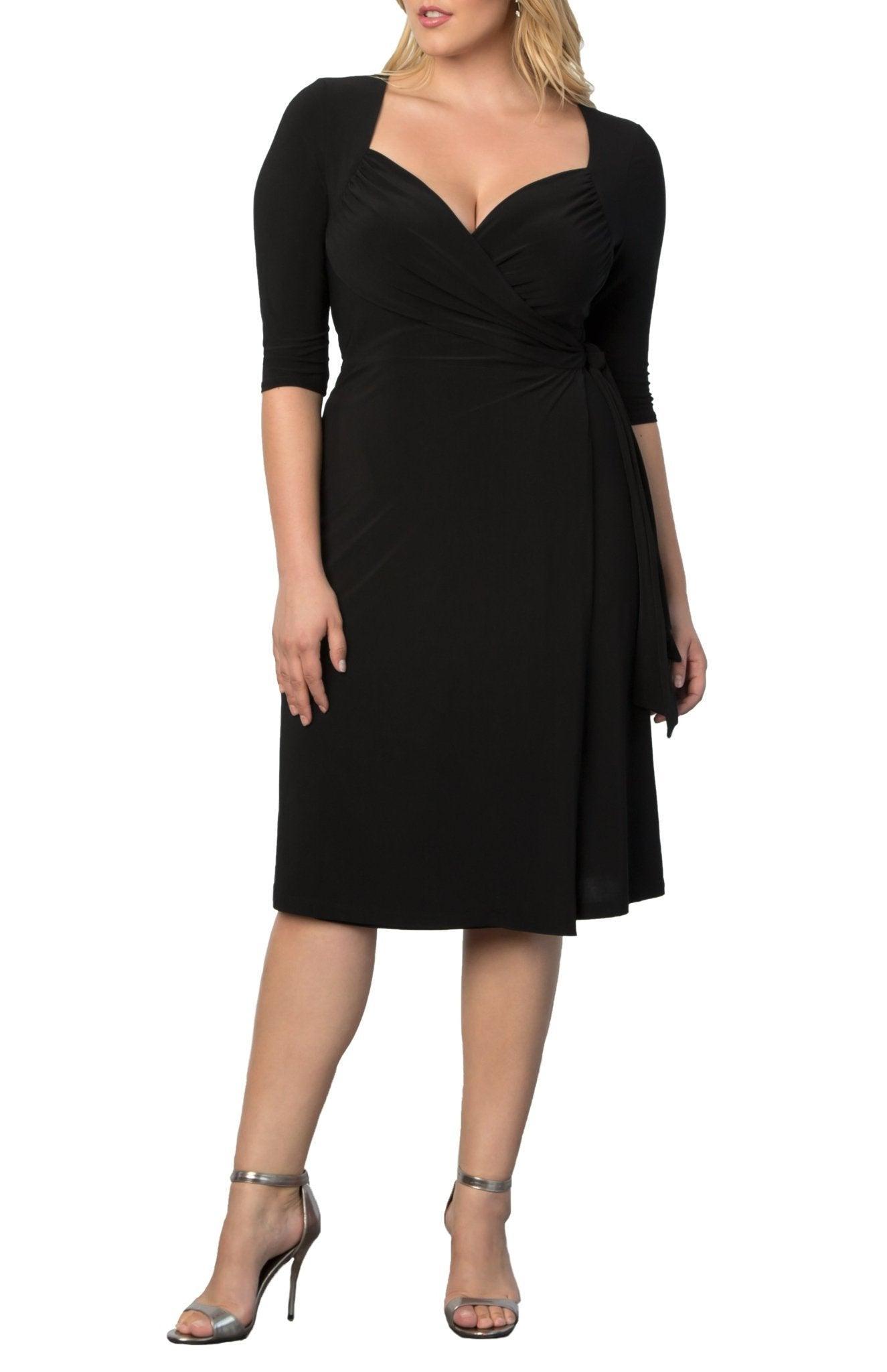 Sweetheart Knit Wrap Dress - Plus Product Image