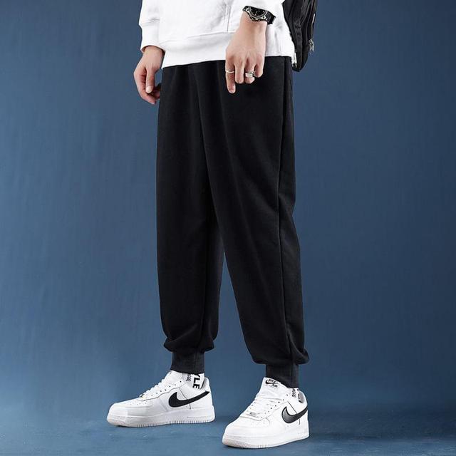 Mid Rise Plain Straight Leg Sweatpants Product Image