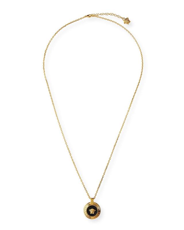 Versace Men's Medusa Logo Pendant Necklace - NERO ORO CALDO Product Image