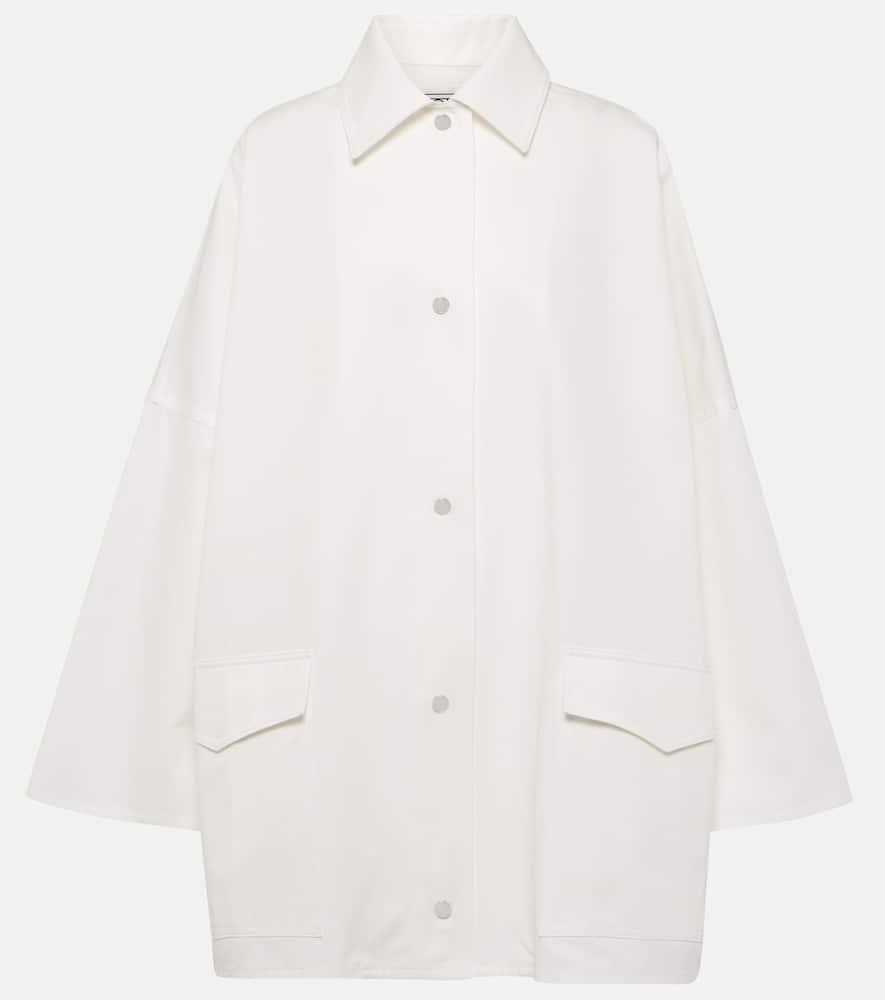 TOTÊME Cotton Twill Overshirt Jacket White Product Image