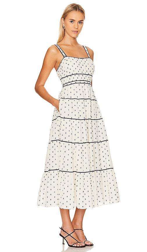 Clemente Tiered Fil Coup Sleeveless Midi Dress Product Image