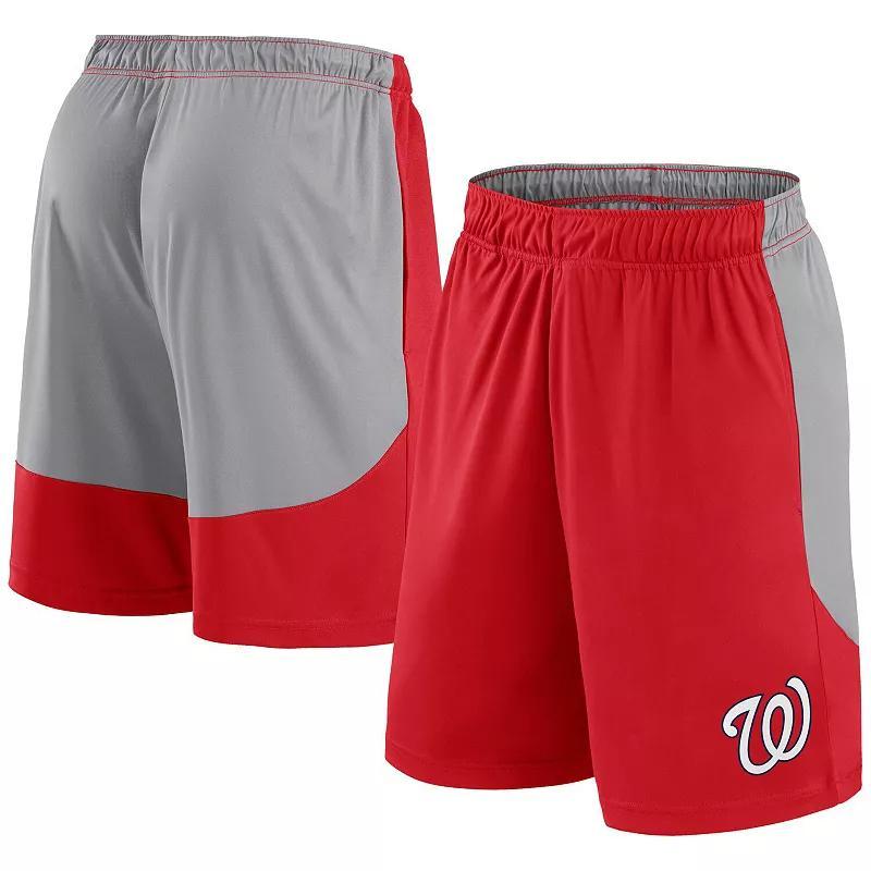 Fanatics Mens Red Washington Nationals Go Hard Shorts - Red, Gray Product Image