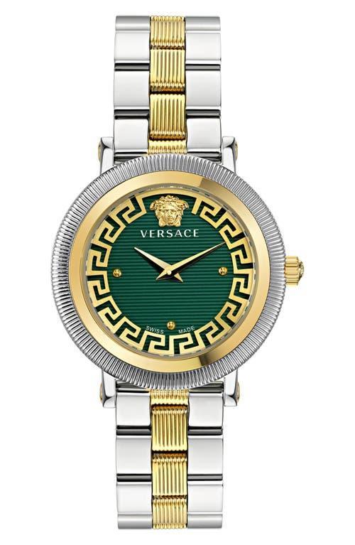 Versace Womens Swiss Greca Flourish Two-Tone Stainless Steel Bracelet Watch 35mm Product Image