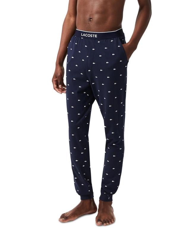 Lacoste Mens Stretch Croc Logo-Print Pajama Joggers Product Image