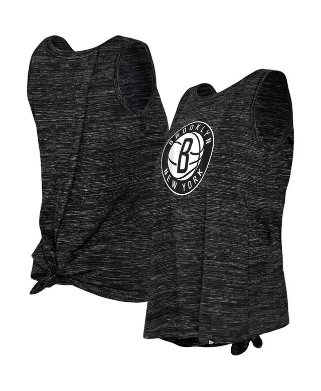 Womens New Era Black Brooklyn Nets Space Dye Active Tank Top Product Image