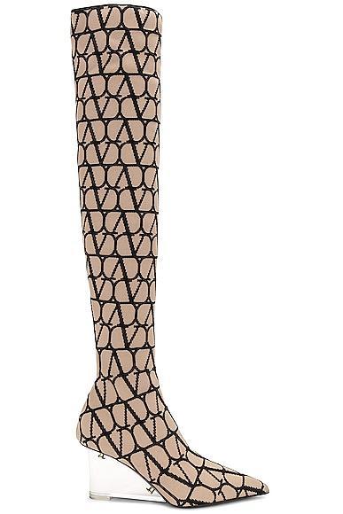 Valentino Garavani Iconographe Over The Knee Boot in Tan product image