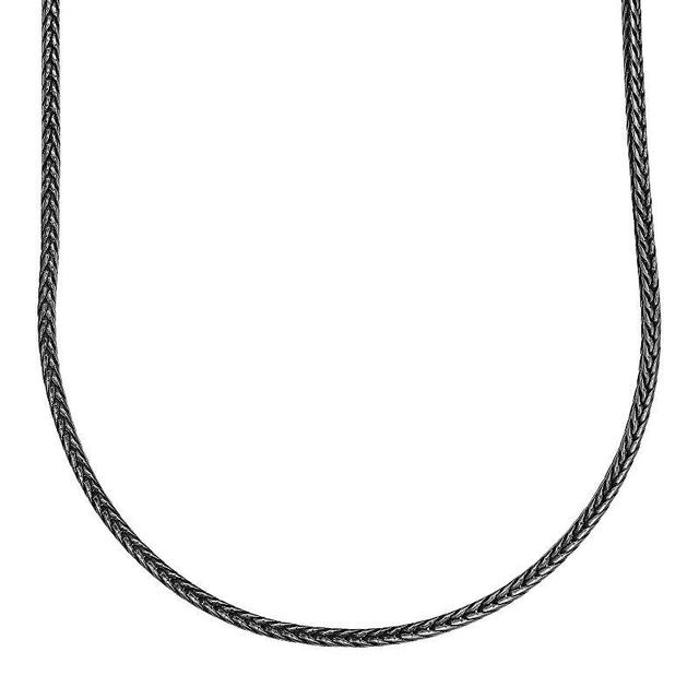 LYNX Mens Antiqued Stainless Steel 3.5 mm Snake Chain Necklace Grey Product Image