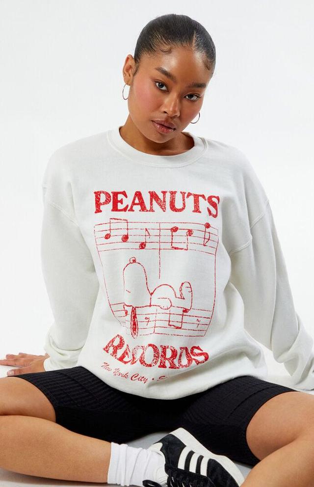 Peanuts Women's Records NYC Notes Crew Neck Sweatshirt Product Image