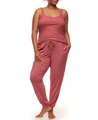 Plus Size Leelee Pajama Tank And Jogger Set Product Image