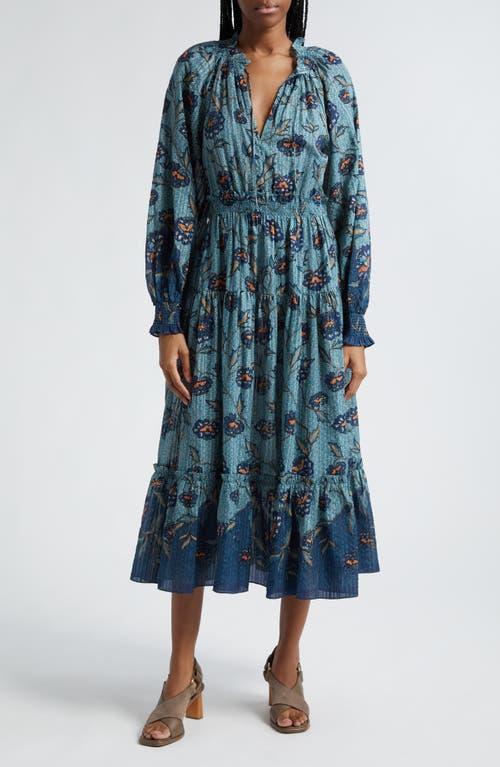 Ulla Johnson Katernia Floral Long Sleeve Cotton Blend Maxi Dress Product Image