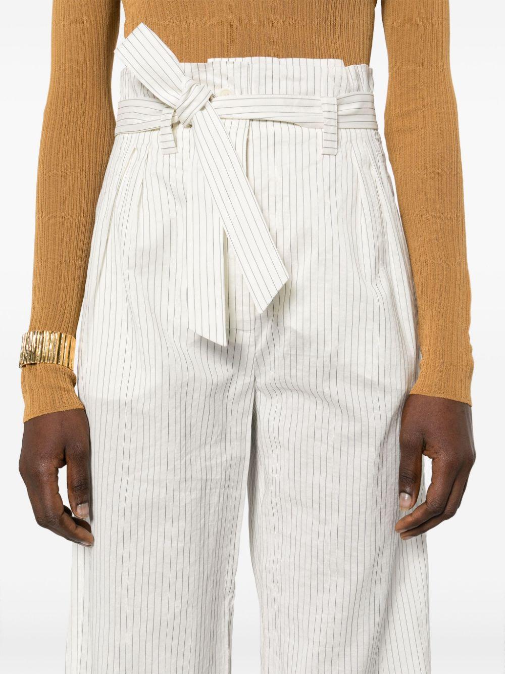 Xero Striped Straight Leg Trousers In White Product Image