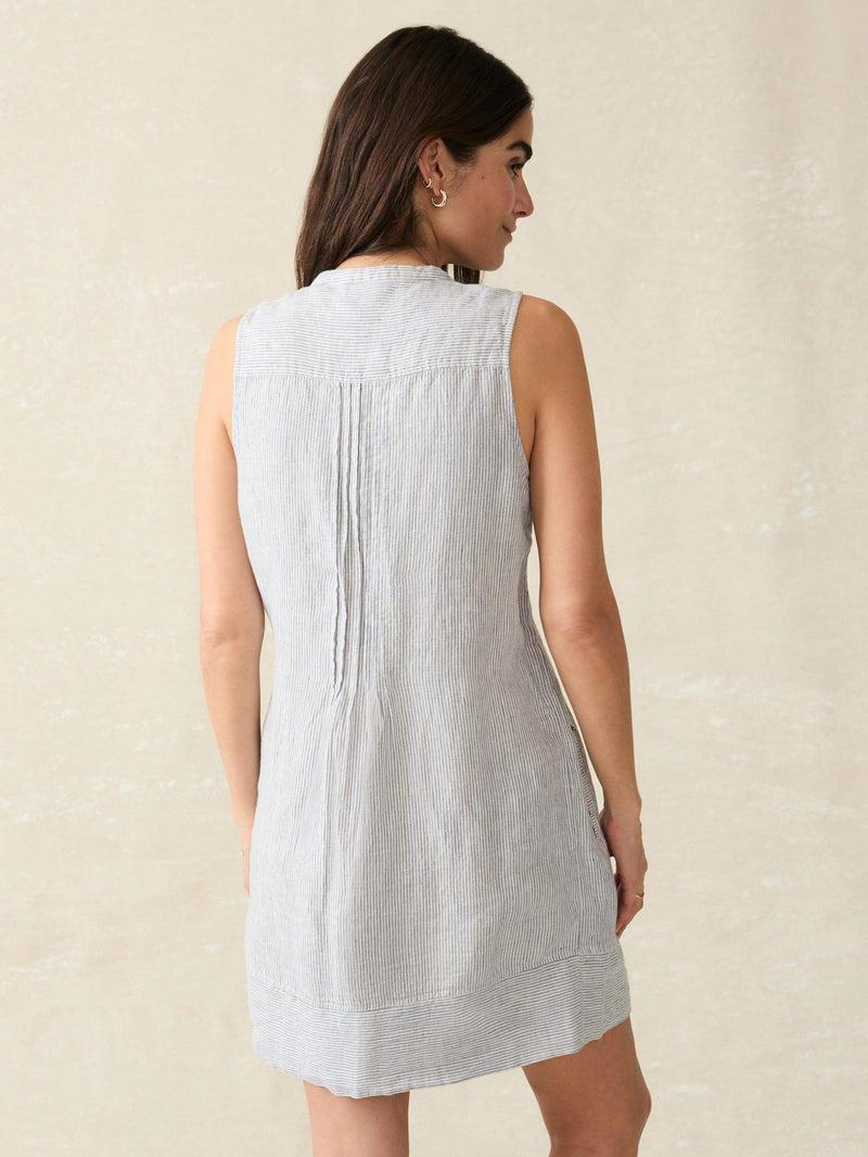 Isha Dress - Blue Mini Stripe Product Image