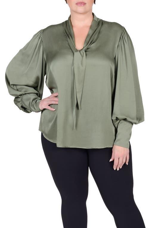 Womens Plus Size Mia Satin Scarf Blouse Product Image