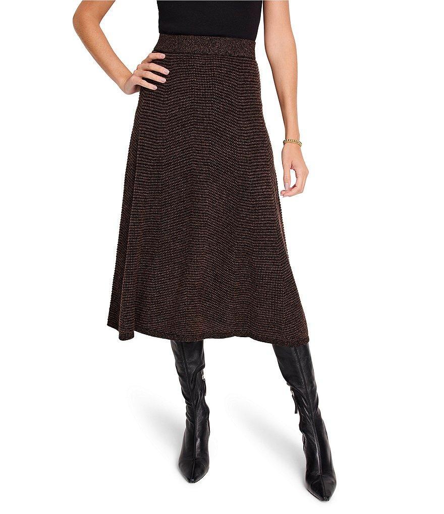 NIC + ZOE Textured Sweater Knit A-Line Midi Skirt Product Image