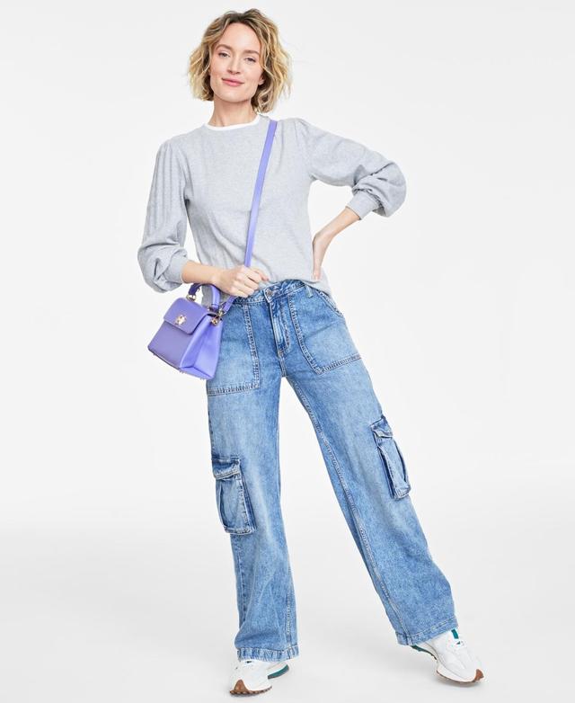 On 34th Womens Pointelle-Rib Long-Sleeve Top, Created for Macys Product Image