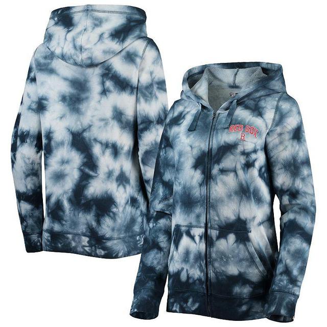 Womens New Era Boston Red Sox Tie-Dye Full-Zip Hoodie Blue Product Image