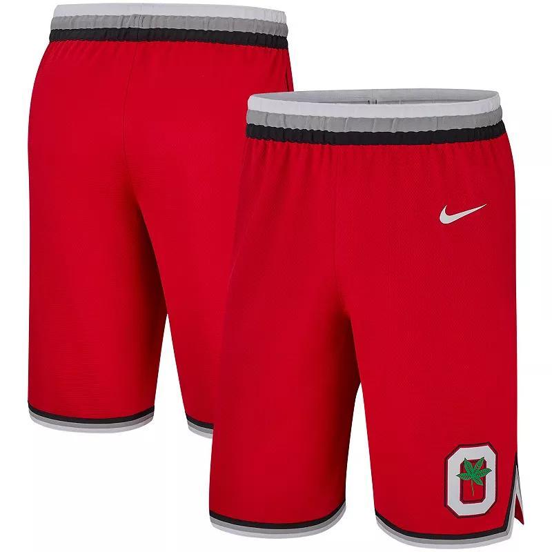 Mens Nike Scarlet Ohio State Buckeyes Retro Replica Basketball Shorts Product Image