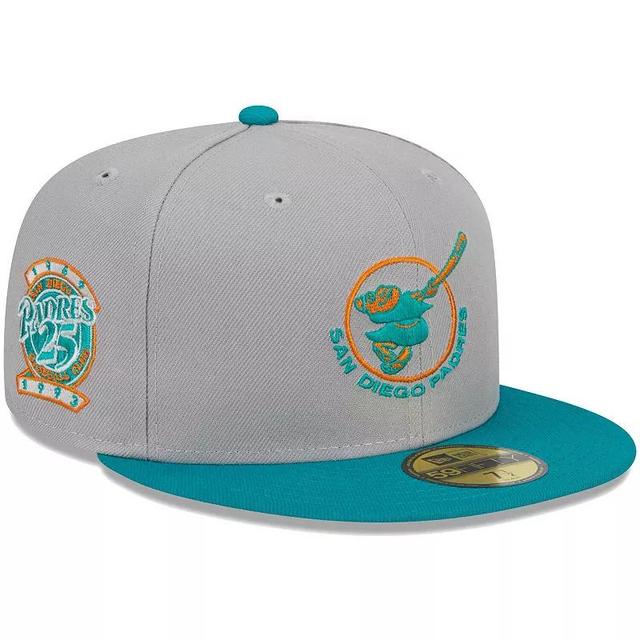 Mens New Era Gray/Teal San Diego Padres 59FIFTY Fitted Hat Product Image