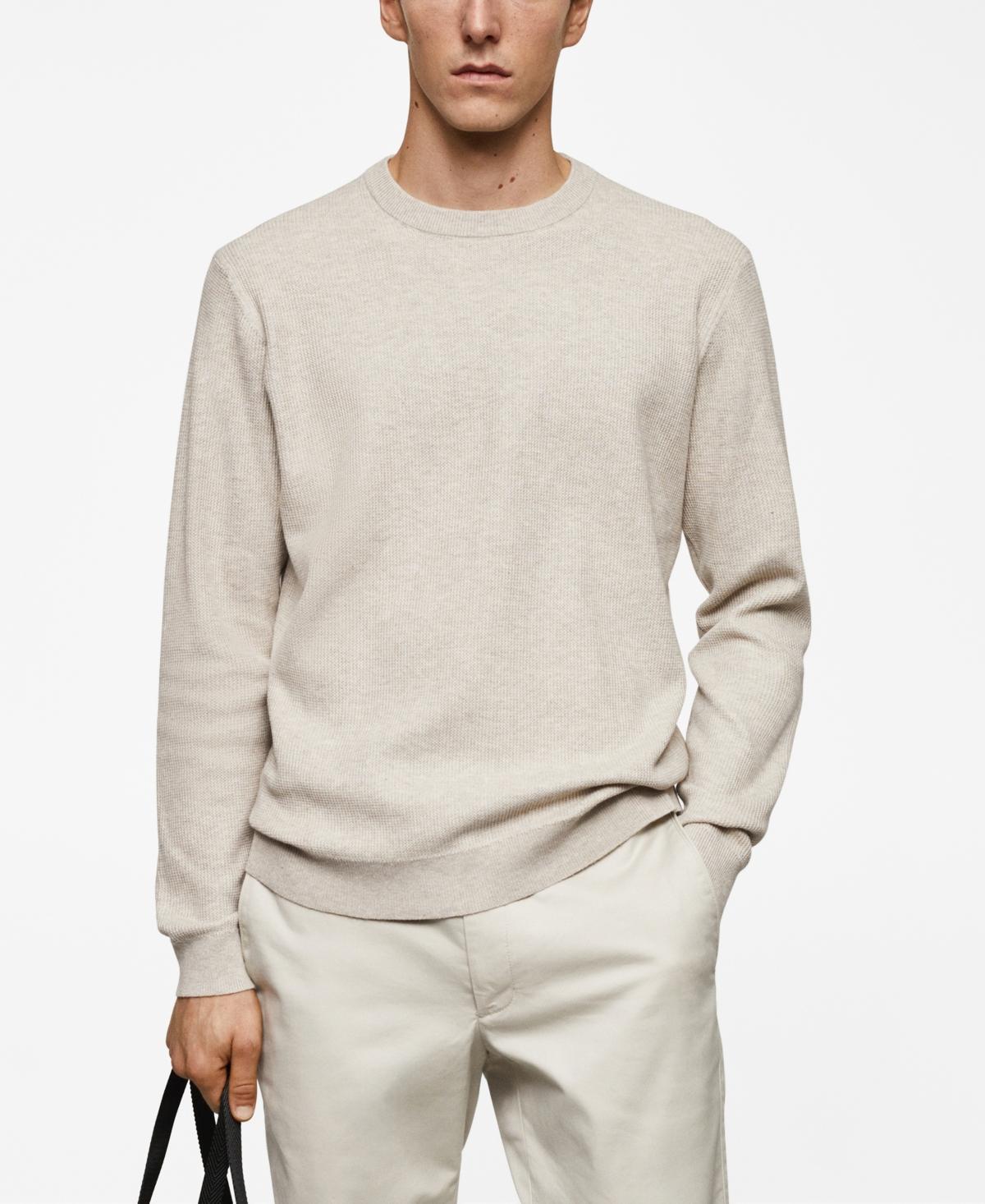 MANGO MAN - Structured cotton sweater khakiMen Product Image