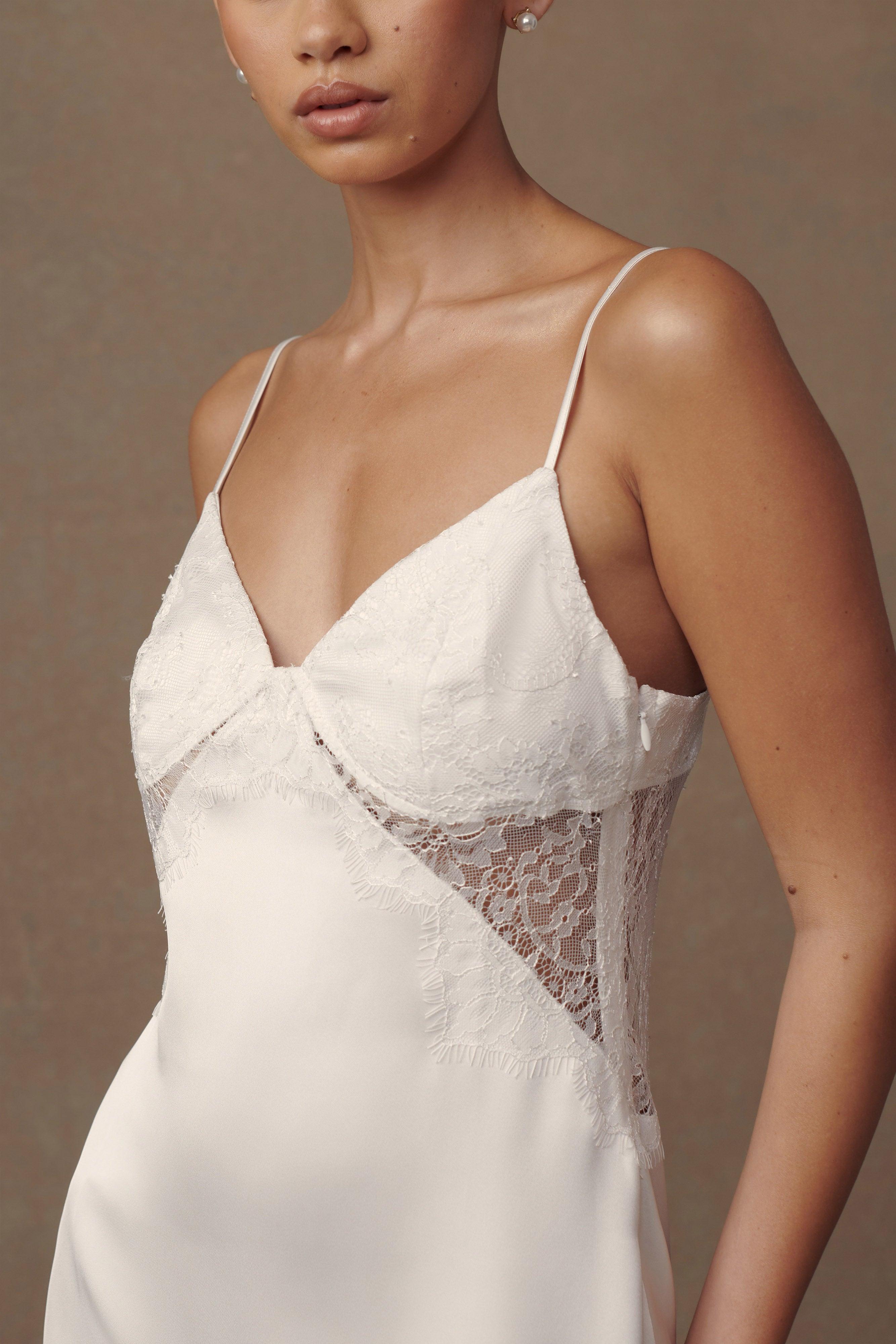 Emmett Lace Slip Dress - White Product Image