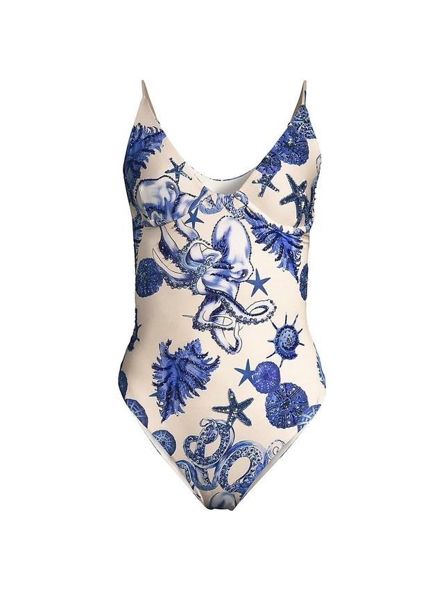 Womens Ondine Embroidered One-Piece Swimsuit Product Image