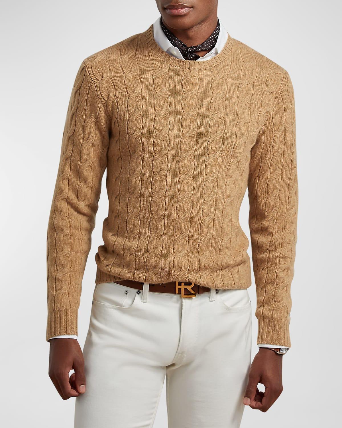 Mens Cableknit Cashmere Sweater Product Image