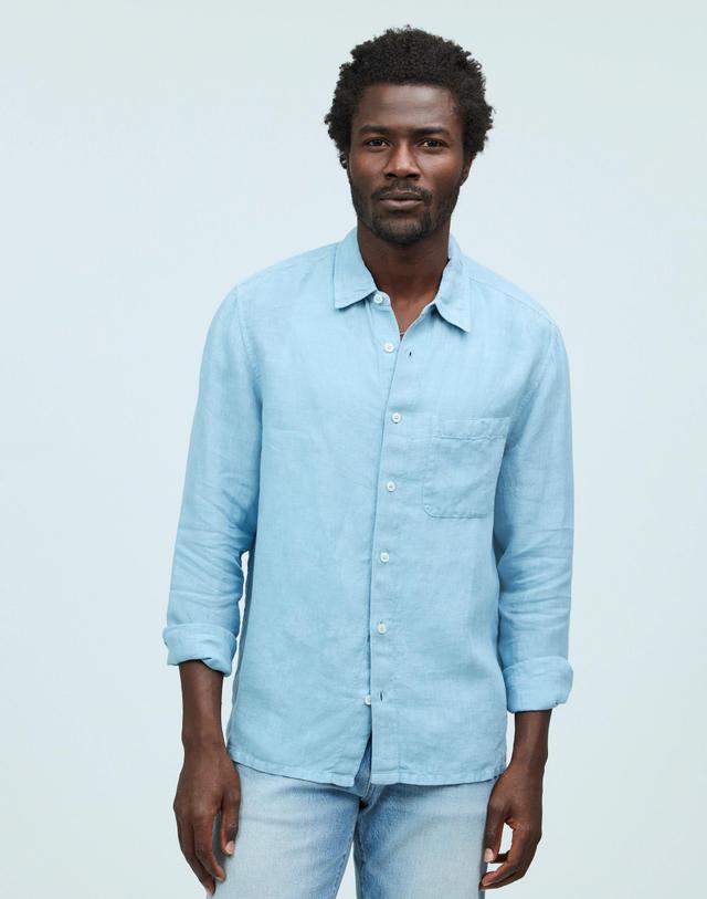 Linen Long-Sleeve Button-Up Shirt Product Image