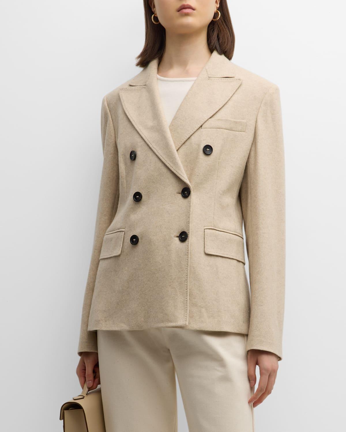 Calata Double-Breasted Cashmere Blazer Jacket Product Image