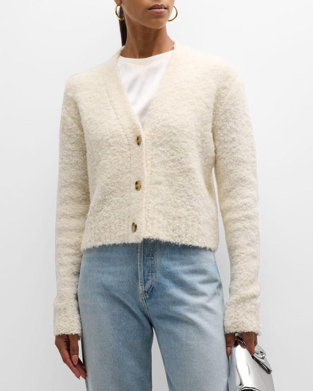 Wool-Blend Boucle Cropped Cardigan Product Image