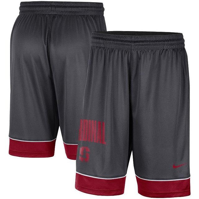 Mens Nike Charcoal and Crimson Stanford Cardinal Fast Break Shorts - Charcoal Product Image